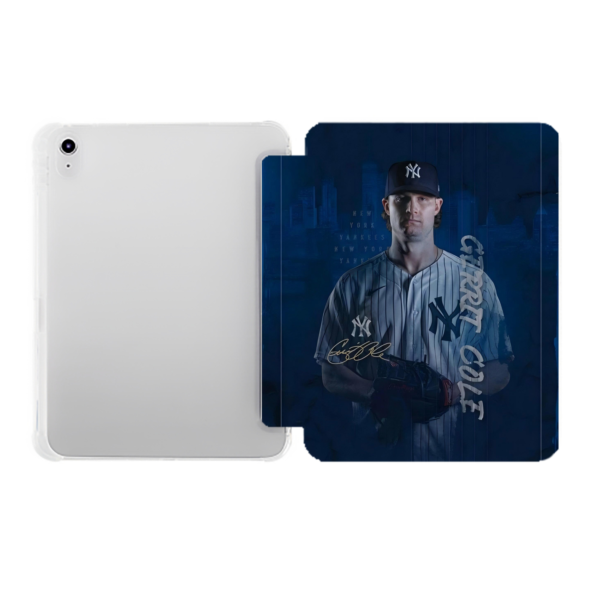 Gerrit Cole 19 Premium Tri-Fold PU Leather & Silicone IPad Case With Pencil Slot – Fits 9.5,10.5,10.9 – Adjustable Stand, Slim, Protective